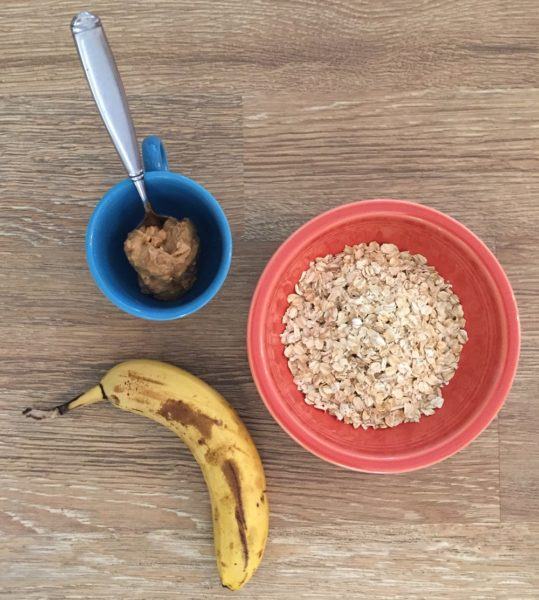 banana, peanut butter, oatmeal