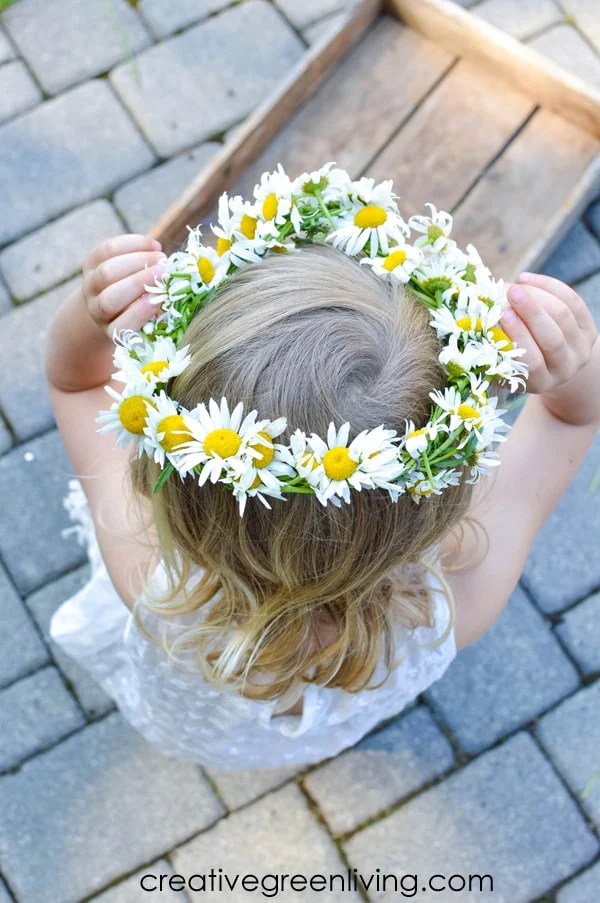 How to make a braided daisy chain flower crown with just flowers! The simple step by step tutorial teaches you easy ways to make flower crowns with daisies, dandelions and other weeds and wildflowers. It's perfect for making flower crown headbands or flower bracelets or necklaces. #daisychain #flowercrown #flowercrowntutorial #naturecrafts How to make a braided daisy chain flower crown with just flowers! The simple step by step tutorial teaches you easy ways to make flower crowns with daisies, dandelions and other weeds and wildflowers. It's perfect for making flower crown headbands or flower bracelets or necklaces. #daisychain #flowercrown #flowercrowntutorial #naturecrafts