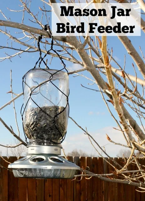 Bird Feeders Using Mason Jars from Coffee With Us 3