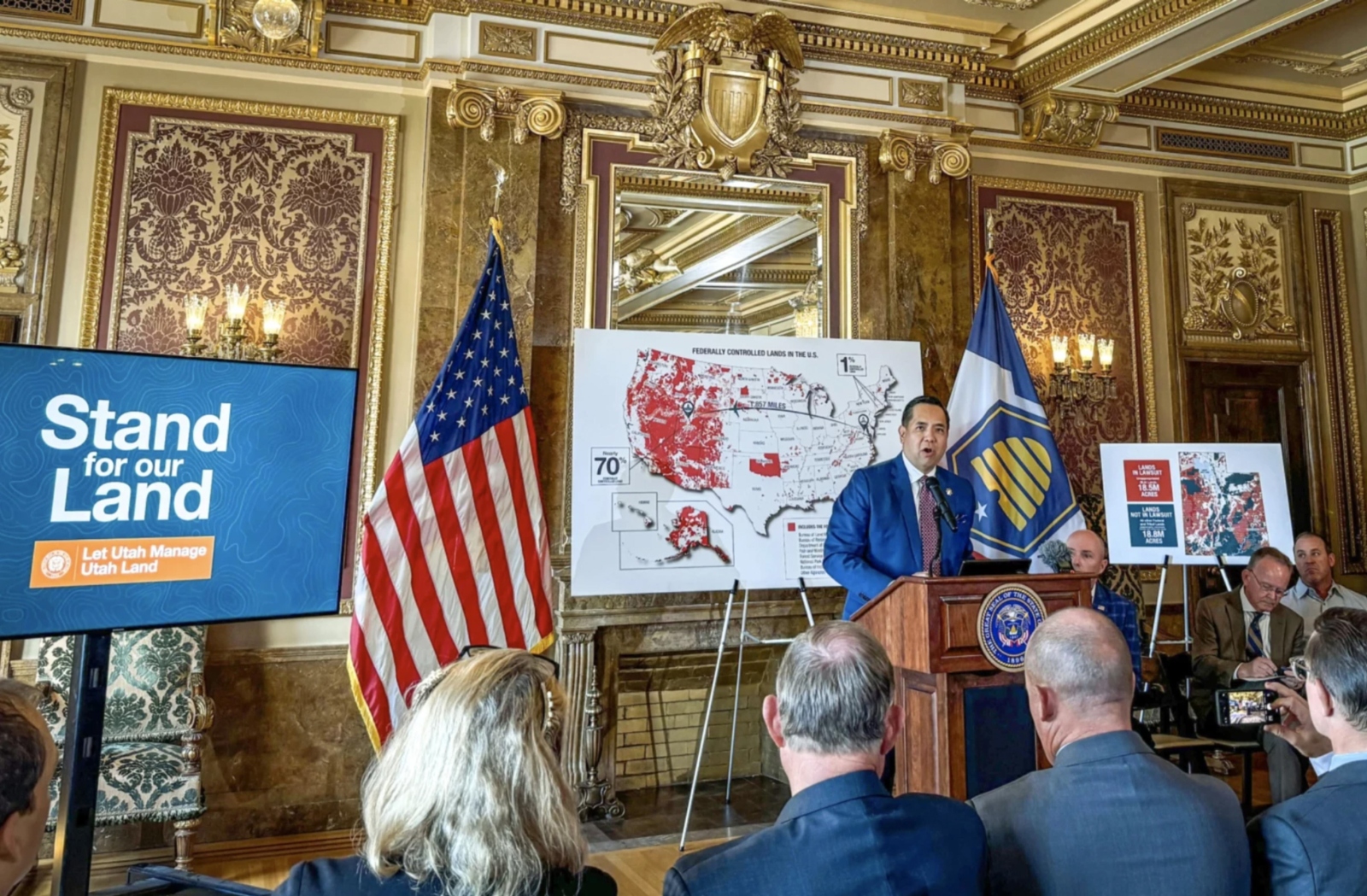 Utah Attorney General Sean Reyes speaks at the Utah State Capitol