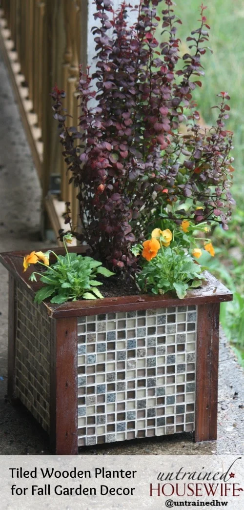 Garden Planters Using Leftover Tile from Untrained Housewife